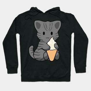 Ice Cream Black Tabby Cat Hoodie